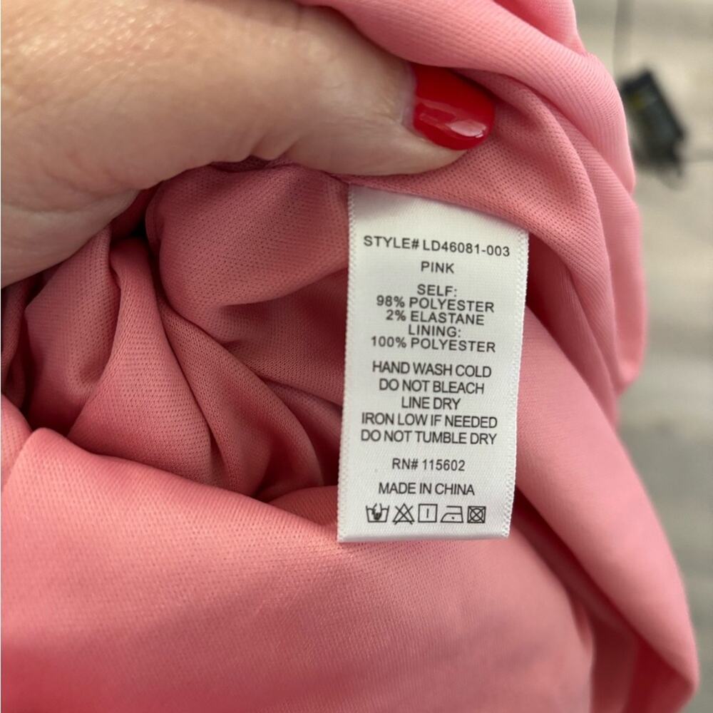 Lush Pink Short Puff Sleeve Maxi Dress Sweetheart Neckline Size Medium - Picture 7 of 7